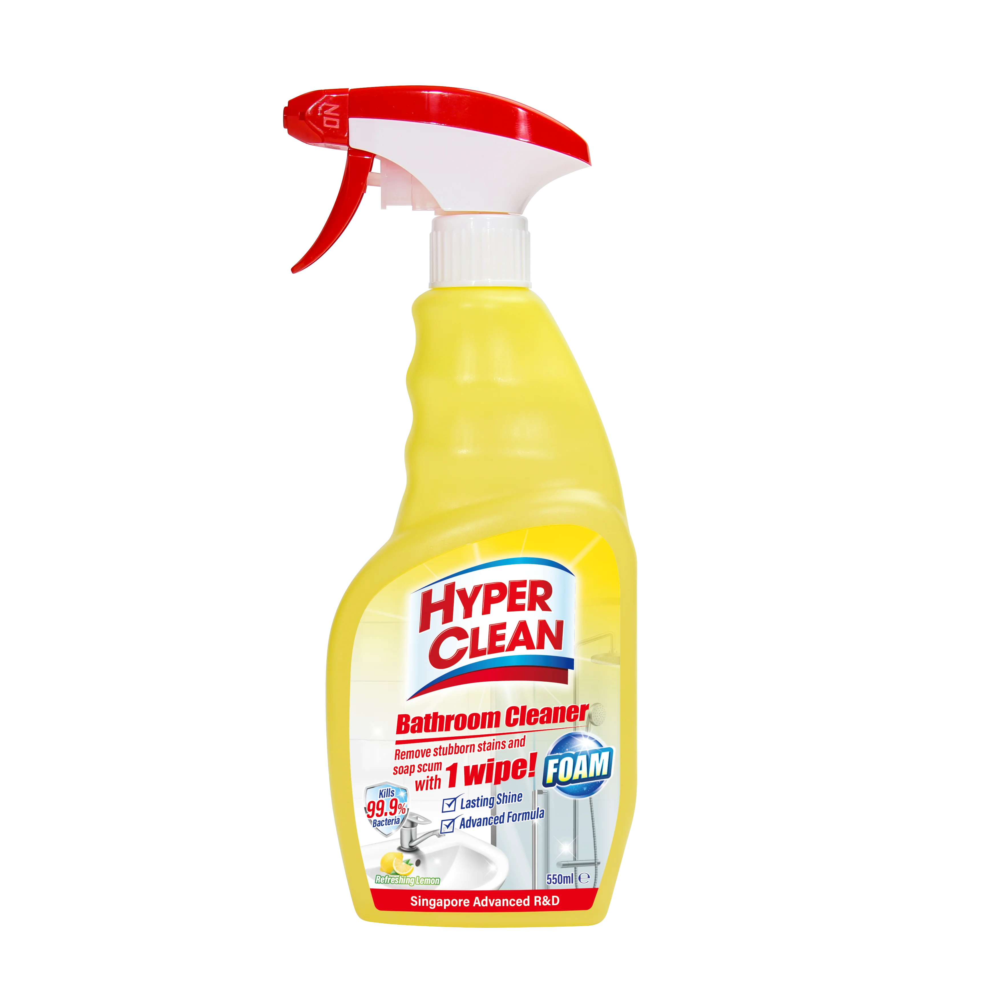 550ml lemon Bathroom Cleaner Spray Tile Glass Shower Aqueous Faucet Decontamination Foam Bathroom Cleaner