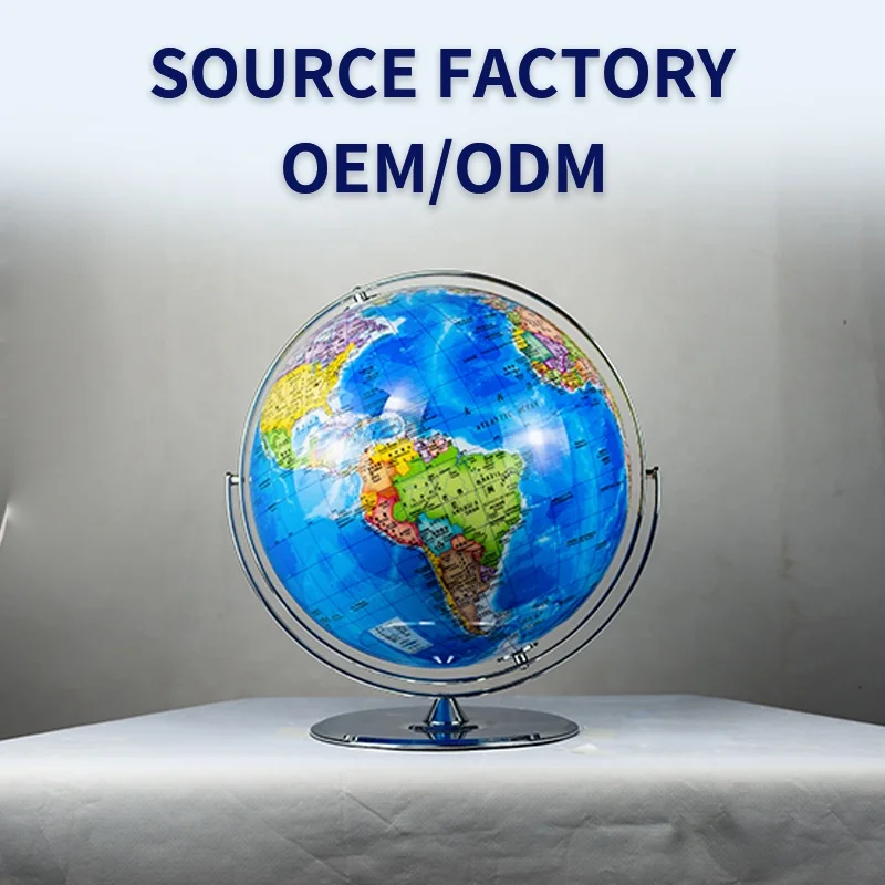 Seeball 50cm Retro Desktop universal bright chrome globe For  Popular Science Education Business Home Decoration Desktop Globe