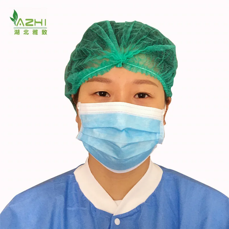 Non-woven  Bouffant Cap for Industrial Use clip cap for Food Service with single/double elastic Bulk Purchase hair net