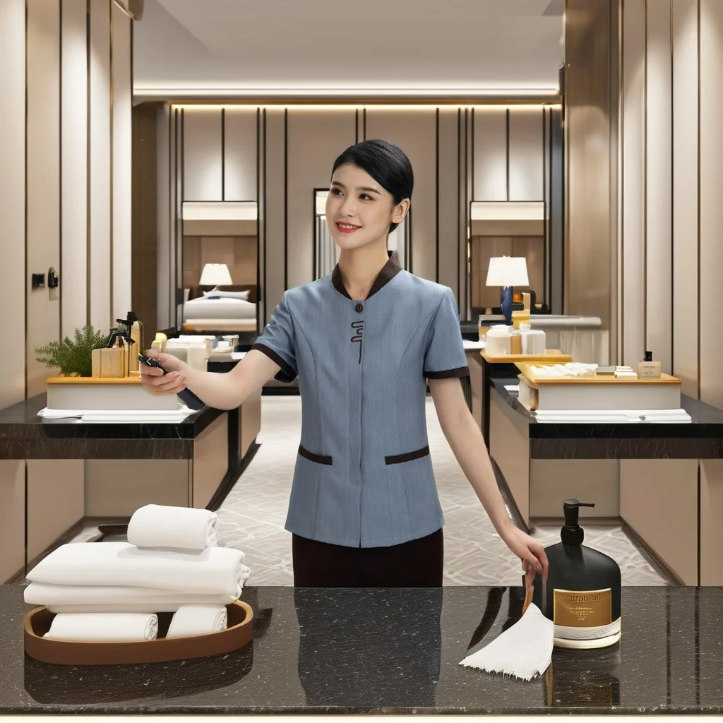 Autumn Winter Hotel Room & Hospital Cleaner Work Clothes Unisex Short & Long Sleeve Uniform Suit Auntie Cleaning Attire