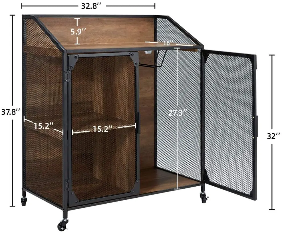 Industrial Metal Mesh Buffet Entryway Storage Cabinet Doors tv Cabinet