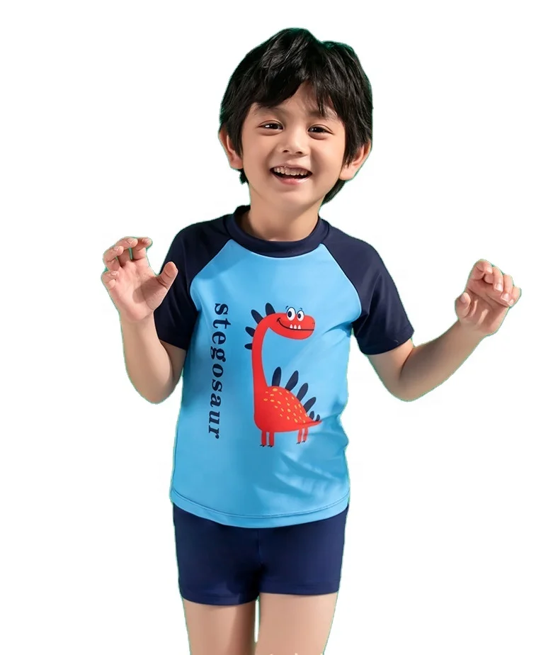 Top Quality Children 2 Piece Swim Set Boys Girls Wet Suit Sun Block Short Sleeve Kids Diving Suit Split Spring Bathing Swimsuit