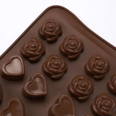 Food Grade Silicone Rose Heart Gift Box Chocolate Biscuits Cookies Mould