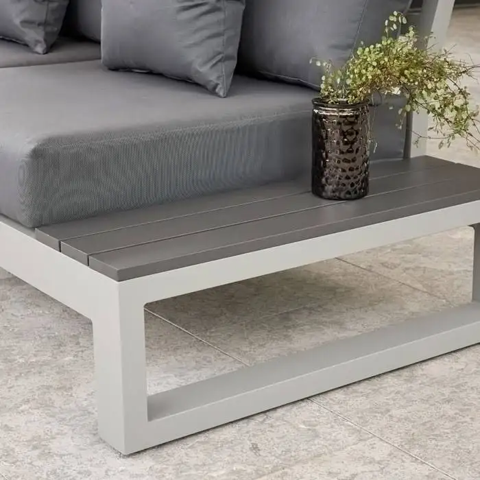 Garden Sofas Set L Shape Corner Sofa Metal Aluminum Patio Luxury Garden Sofas Outdoor Furniture