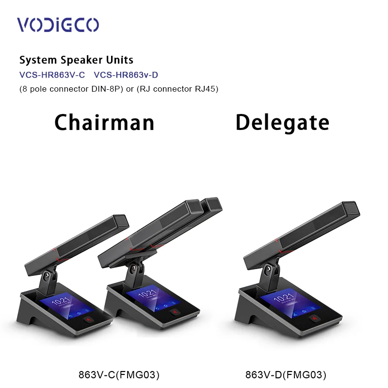 VODIGCO 863V-CD Conference Room Microphone Digital Conference System Desktop Microphone Full Set Equipment Supplier