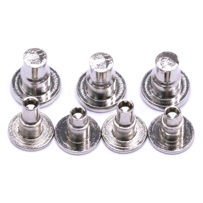 2015 Origin Factory Custom M4 Remaches Solid & Semi-Tubular Iron Nickel Plated Flat Head Step Rivets for Fastening