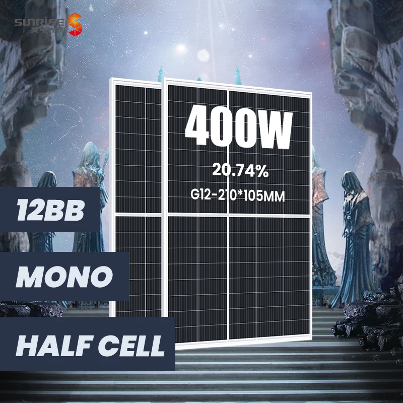 2021 hot sale TUV CE BIS mono pv panel module 400W 395W 390W 385W china OEM G12 cell 210mm 12BB perc half cell 1000w solar panel