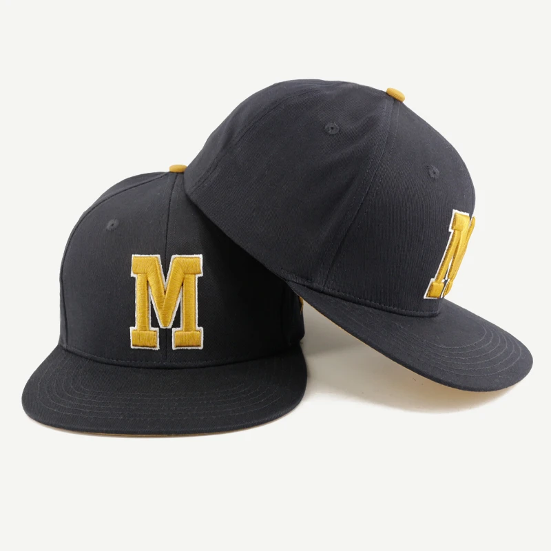 На заказ 6 панелей черная акриловая Закрытая задняя крышка Flex Fit Gorras шляпа с 3D вышивкой логотипа хип-хоп бейсболка