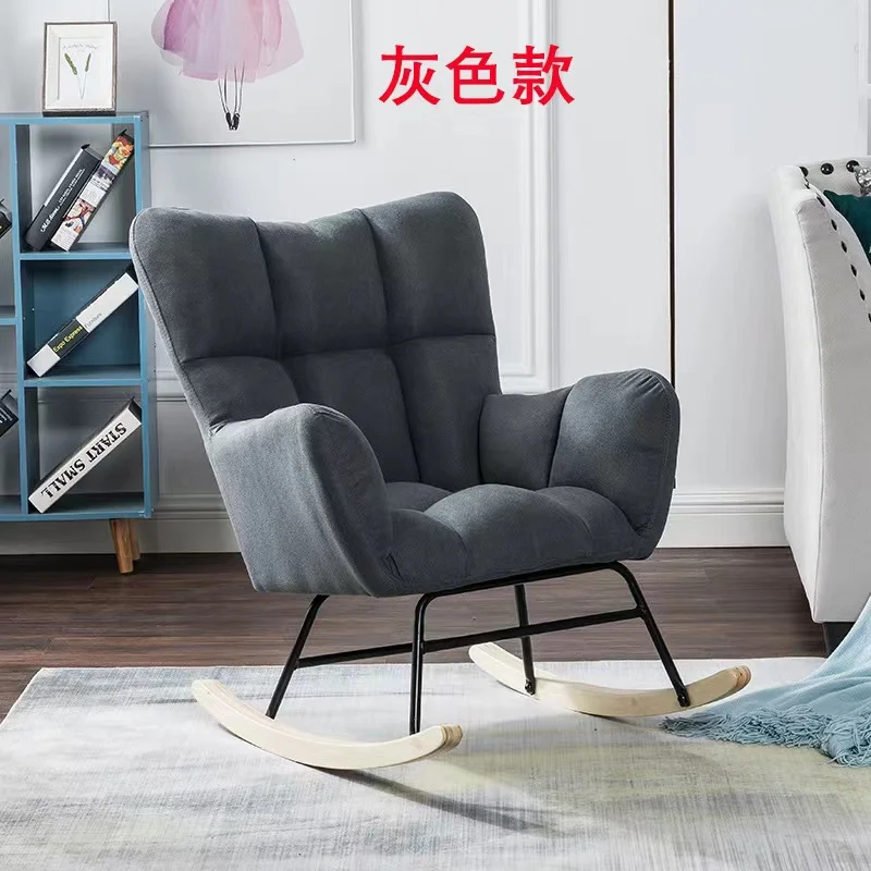 Living room Sofa relax rocking chair reclining rocking sofa Accent Modern Armchair Velvet Nursery Rocker,Wingback Rocking Chairs