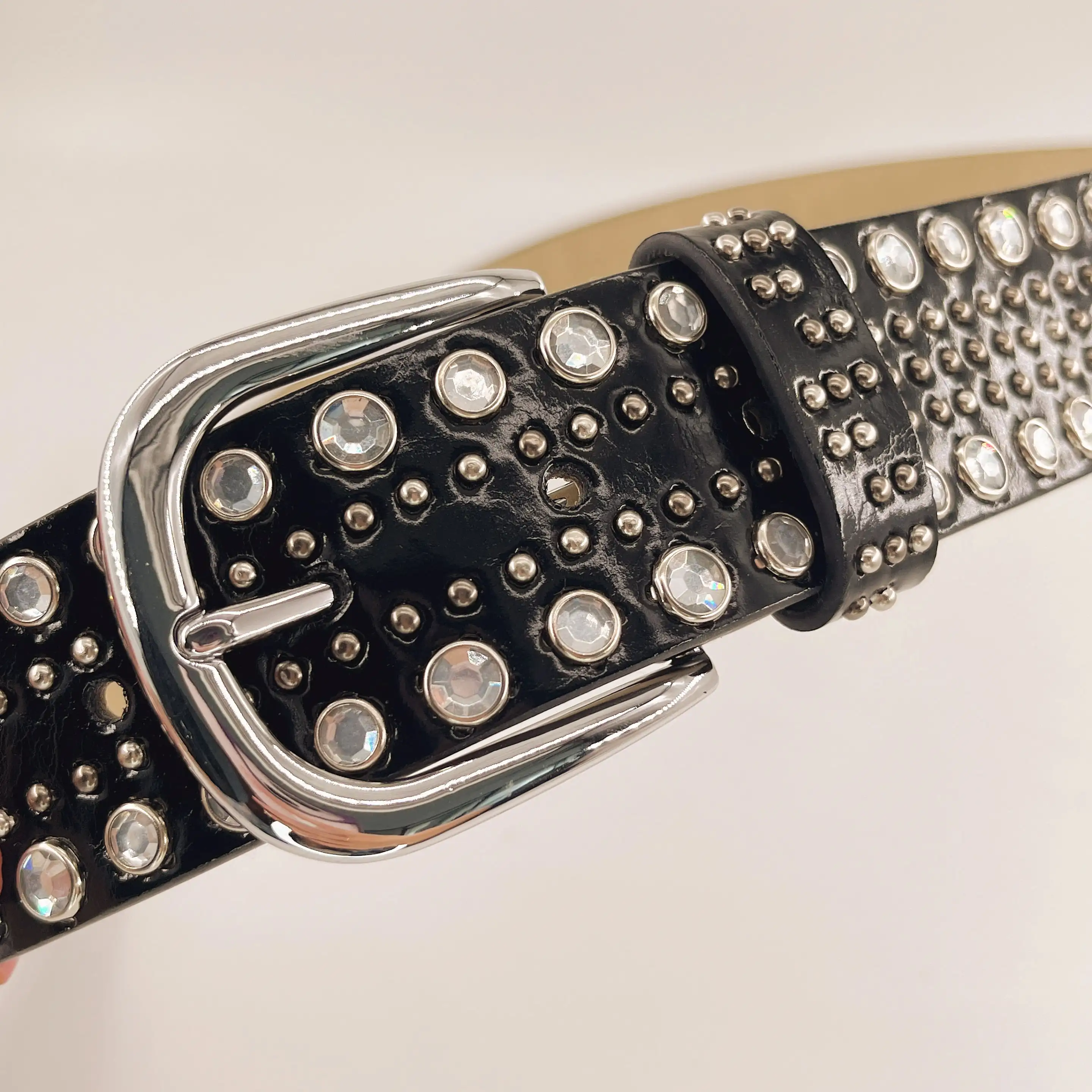 Ladies Custom Belt Fashion Western Studded Punk Rock Belt Jeans Decoration Belt