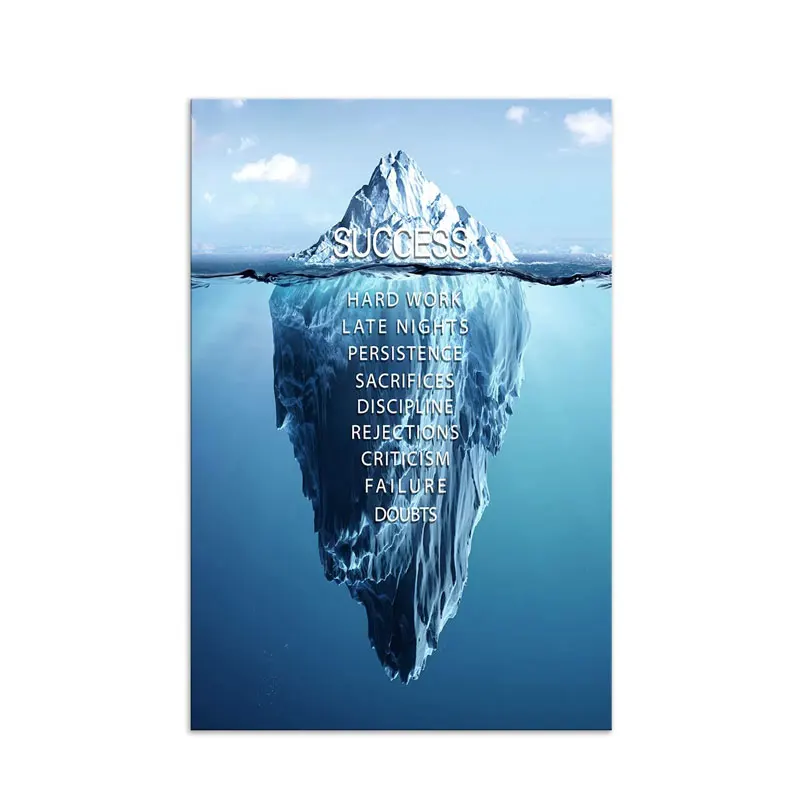 Айсберг успех мотивационный настенный художественный холст печать офисный Декор вдохновляющие принты в рамке вдохновляющие цитаты предпринимателя