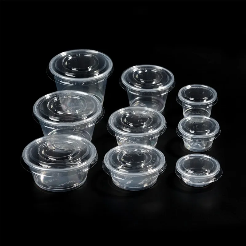 1oz Take away food sauce container disposable plastic 30 ml portion cups with lids