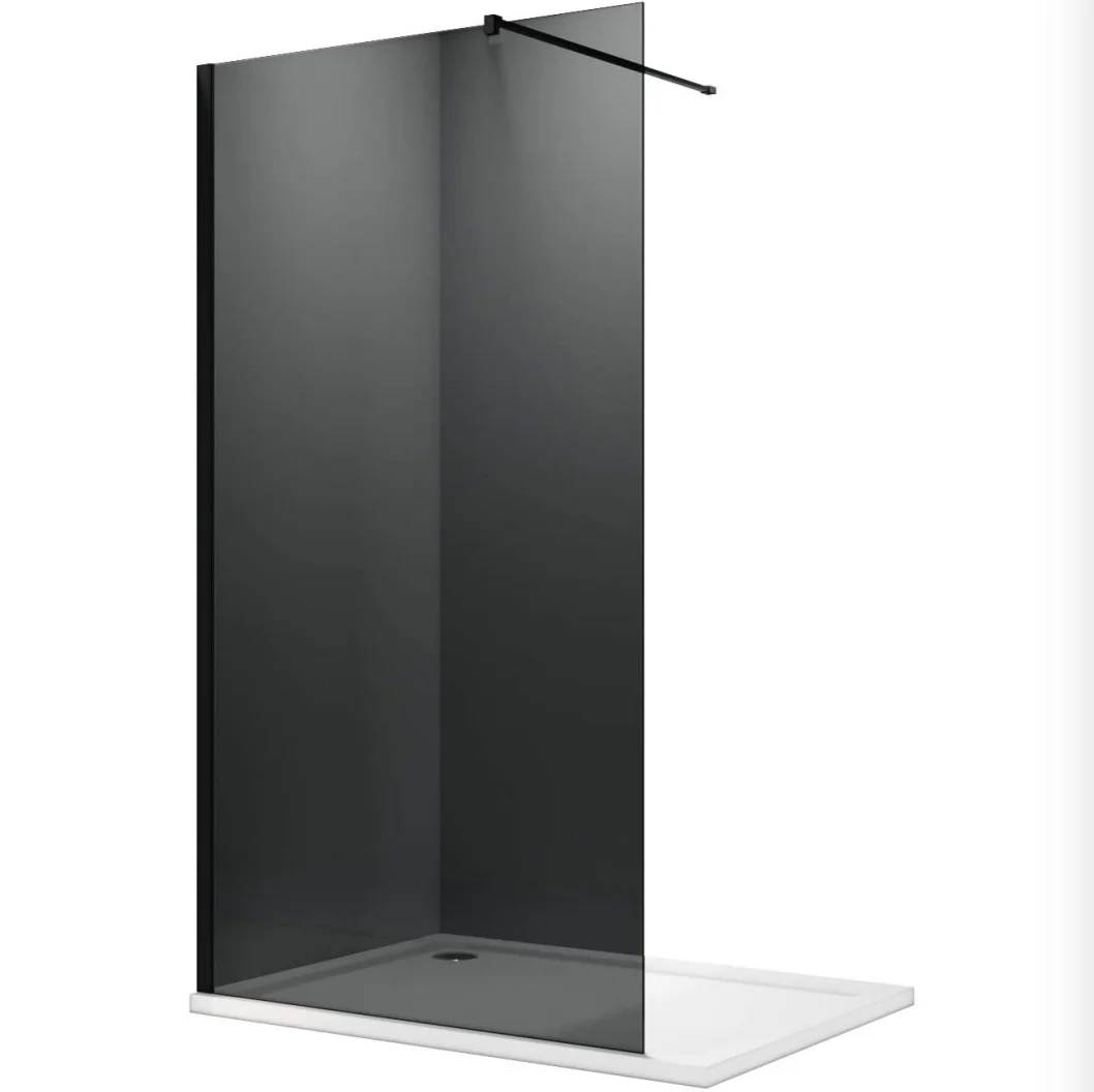 Walk in Shower Enclosure 8mm Dark Grey Easy Clean Safety Glass Shower Cubicles Wet Room Shower Screen Bath Screen 1000mm