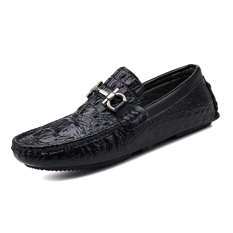 Italian Handmade Soft Driving Shoes Genuine Leather Formal Moccasins Dress Shoes for Men