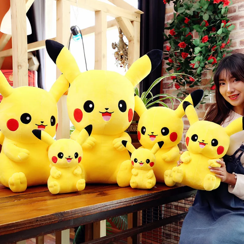 
2020 Best Hot Yellow Pokemon Plush Toys Baby Cuddle Pikachu Soft Toys Popular Kids Custom Stuffed Animals 25cm 
