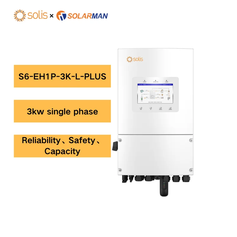 Solis hybrid inverter S6-EH1P3K-L-PLUS hibrid Solar Inverter High Efficiency Product for Solar Systems