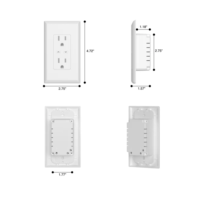 Wi-Fi Smart Wall Outlet with 2 Plugs and Wireless App Control, Compatible with Alexa and Google Home, WiFi Smart Outlet, 2 Pack