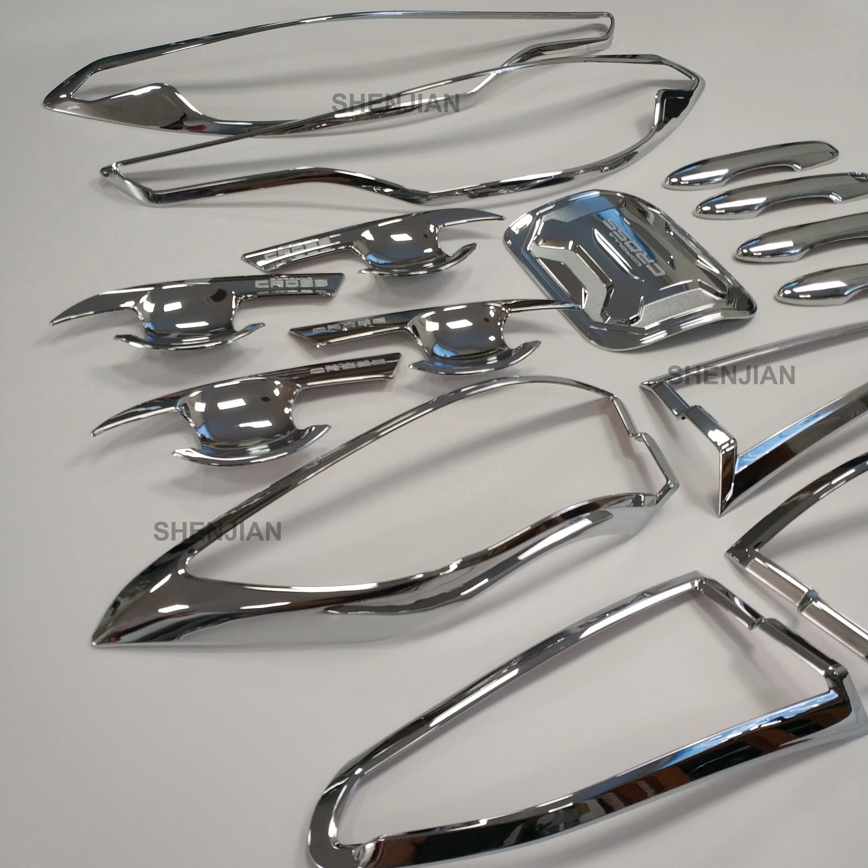 Automotive Parts Accessories Matte Black Chrome Trims Car Door Handle Bowl Headlight Cover Body Kit for Toyota Corolla Cross