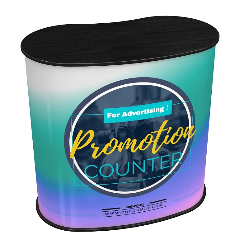 Высокая устойчивость для рекламной выставки, портативный стол для передней выставки, дешевый рекламный стол