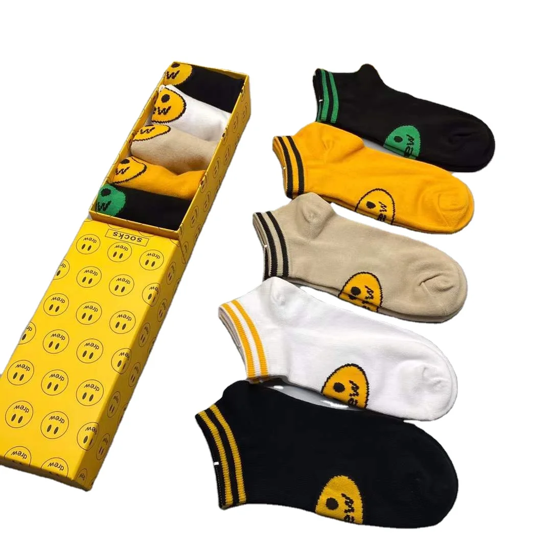 Smiley Print Cute Socks Korea Fashion Spring Autumn Cotton Women Lady Smile Face Sock