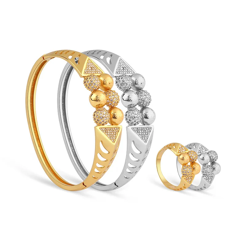 LOTOS JEWELRY 18k gold plated micro insert zircon  ball shape fashion jewelry rings for men