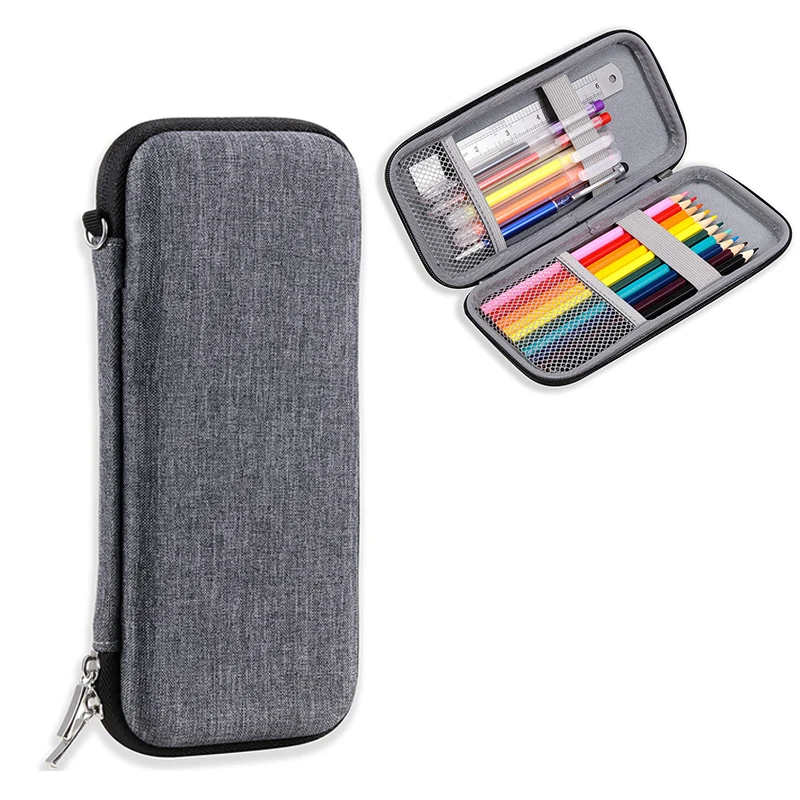 Large Capacity Pencil Pen Case Simple Pencil Organizer Box with Reinforced Zipper for Student