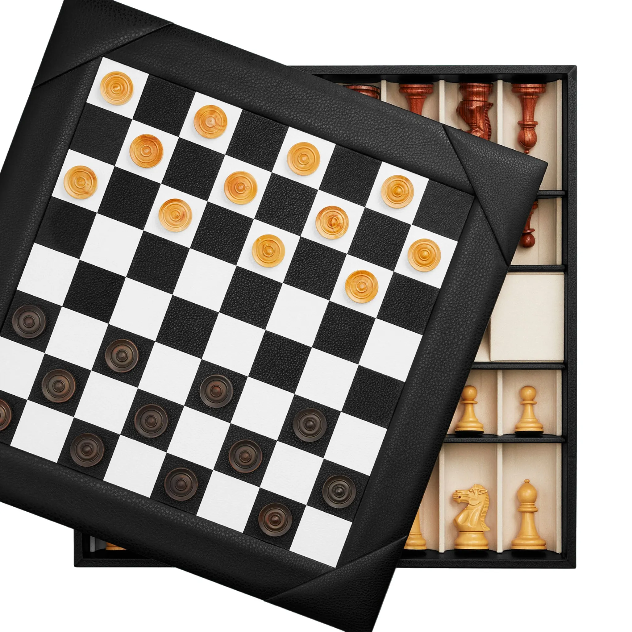 Factory Professional Custom Chess Board Chess Set PU leather Classic Strategy Board multi Games 3 In 1 Game Set