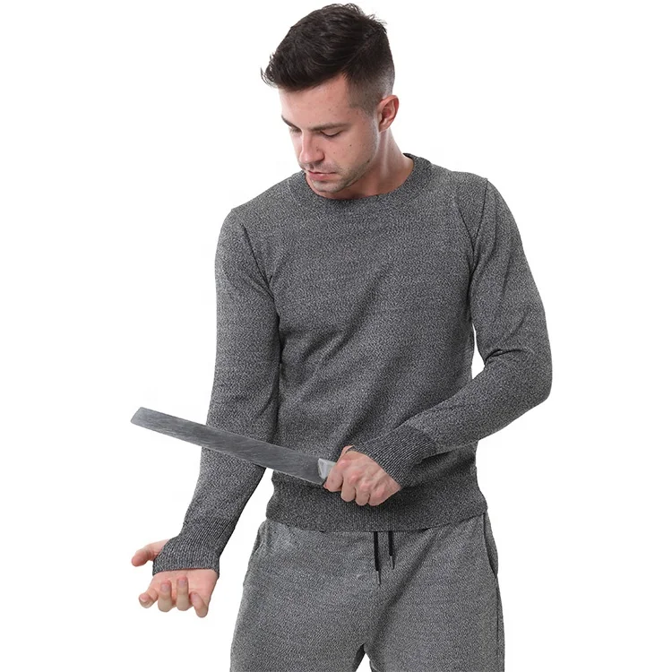Cut Proof Clothing CE 5 ANSI A4 Soft Knife Cut Resistant Shirts Anti Tearing Anti Slash Round Neck Long Sleeve Anti Cut Clothes