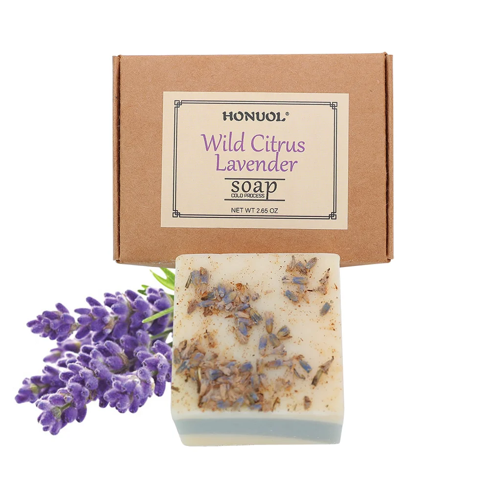 Частная торговая марка OEM, натуральное мыло ручной работы против акне, дикого цитруса, лаванды