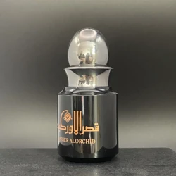 BM Luxury fancy arabian attar K9 crystal black essential oud oil bottle empty oil perfume crystal bottle with silver metal lid