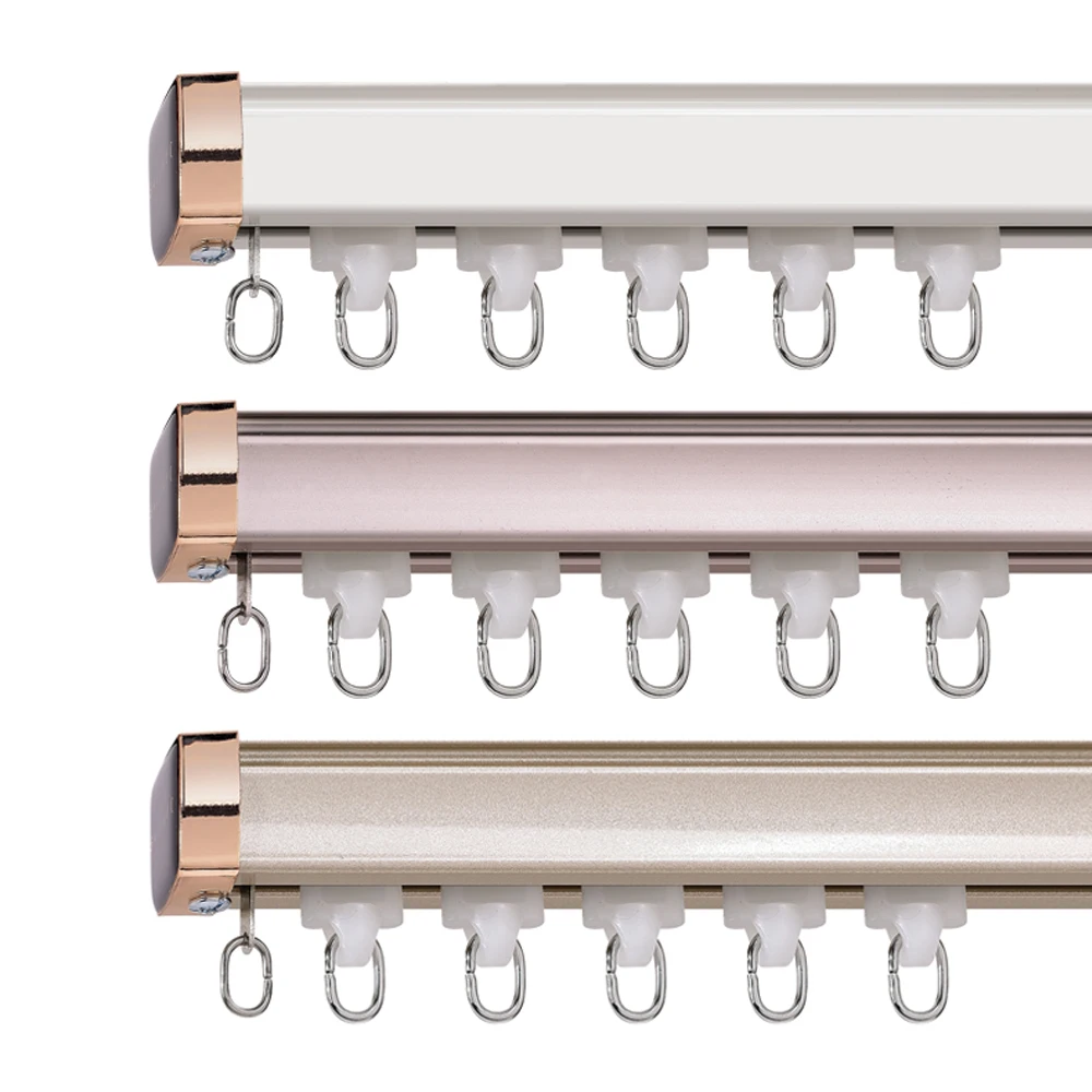 
Double Curtain Rails Aluminum Ceiling Mounted Curtain Track For Household 