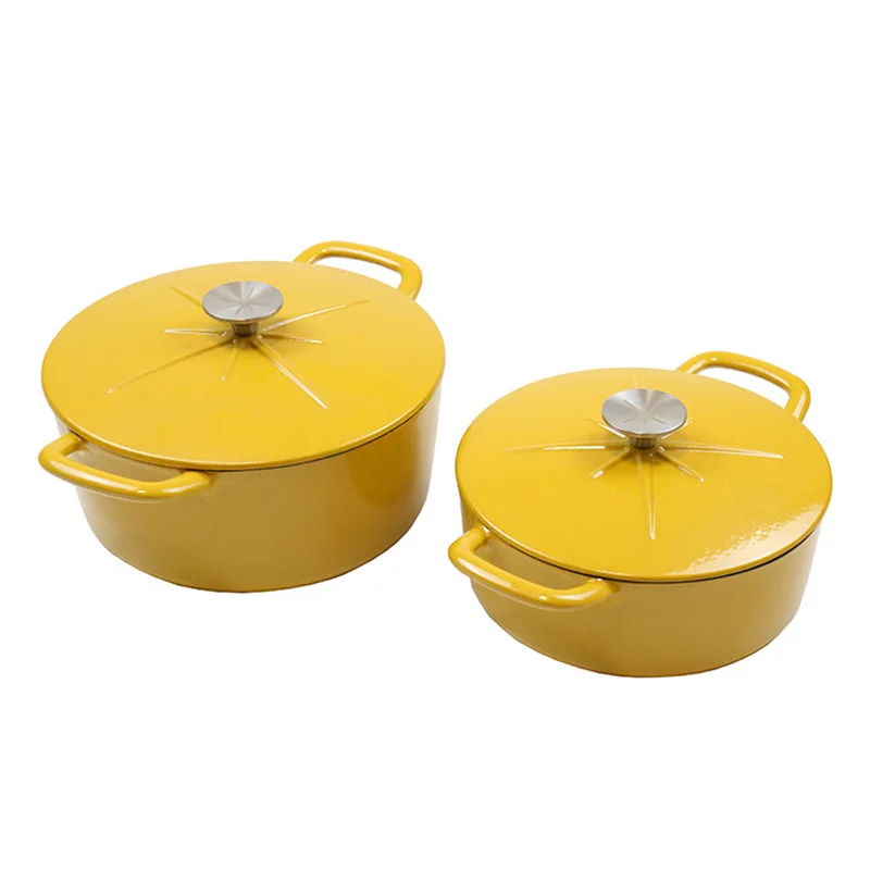 Custom Logo Enameled Cast Iron Dutch Oven Cookware Pot with Lid and  Handle for Baking, Roasting, Braising