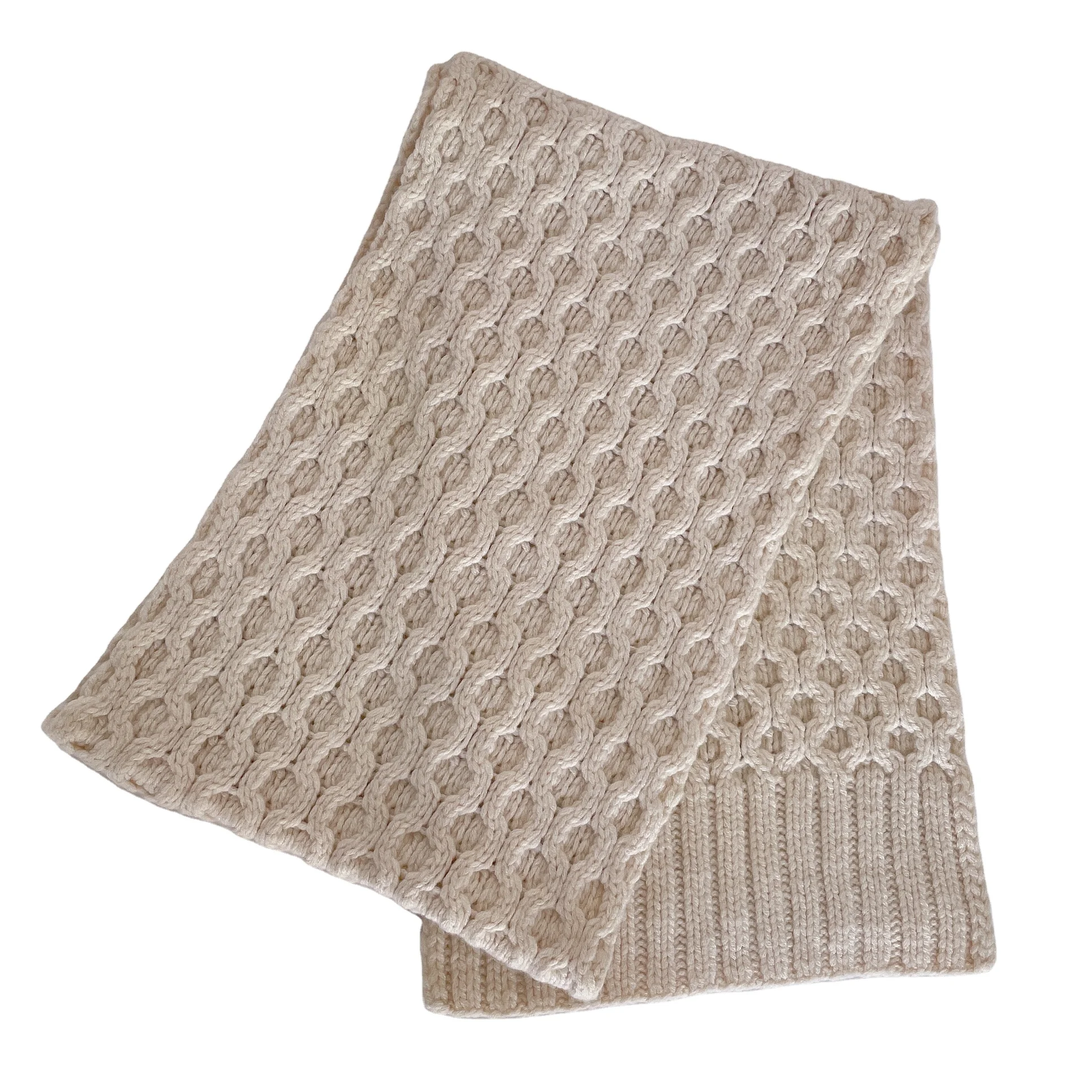 75% кашемировый 25% Шелковый вязаный шарф женские петли с модной стежкой