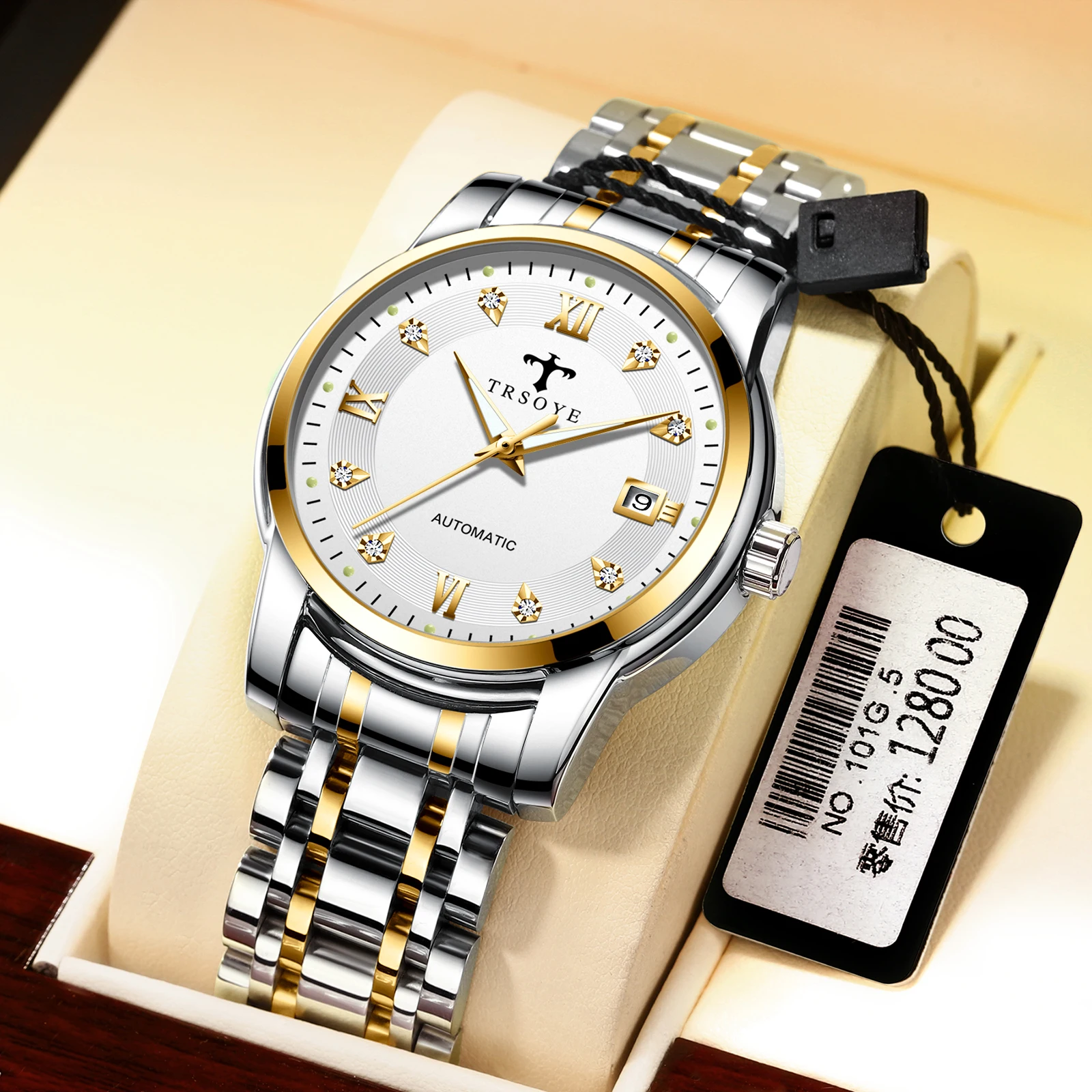 Jam Tangan Stainless Steel Band Customized Automatic Mechanical Watches Men Wrist Luxury reloj 8381