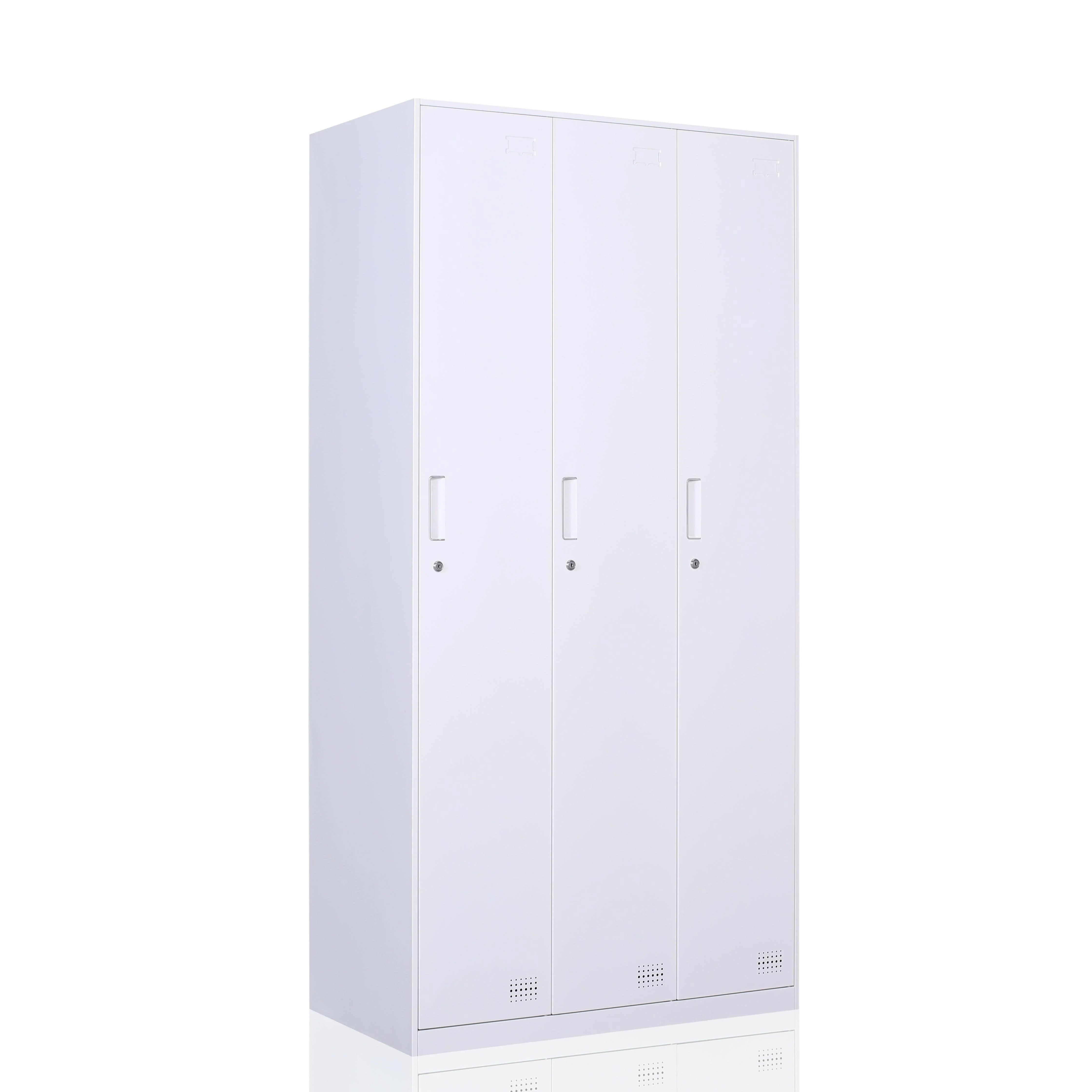 Metal locker 3 doors cabinet storage locker Exquisite three door wardrobe for bedroom