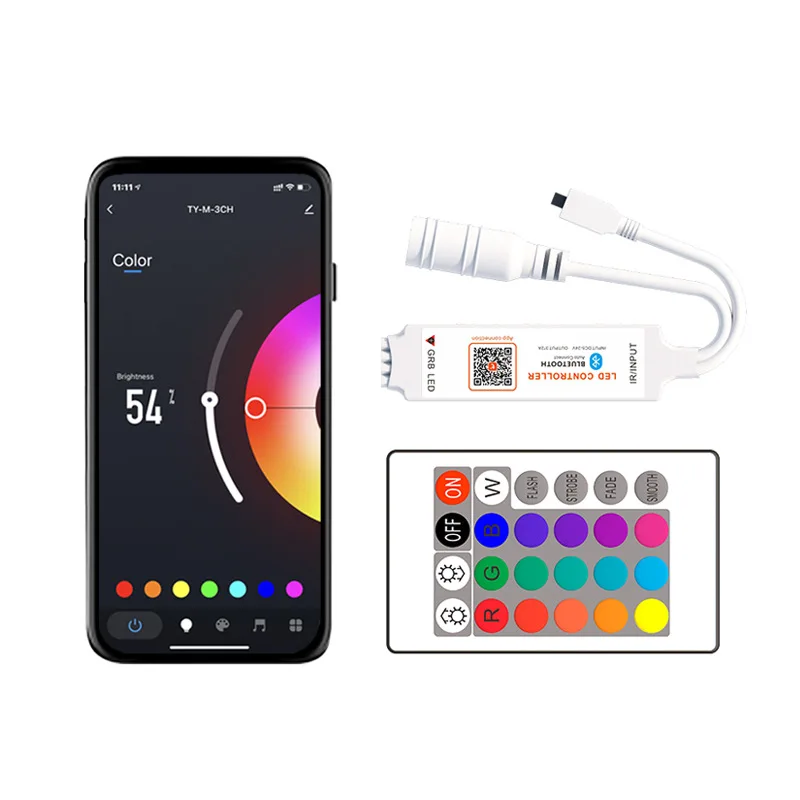 Синий зуб светодиодный контроллер Mini 5V USB 5-24V Tuya Smart Life APP 24 клавиши ИК пульт дистанционного управления 12V 6A RGB Светодиодные полосы