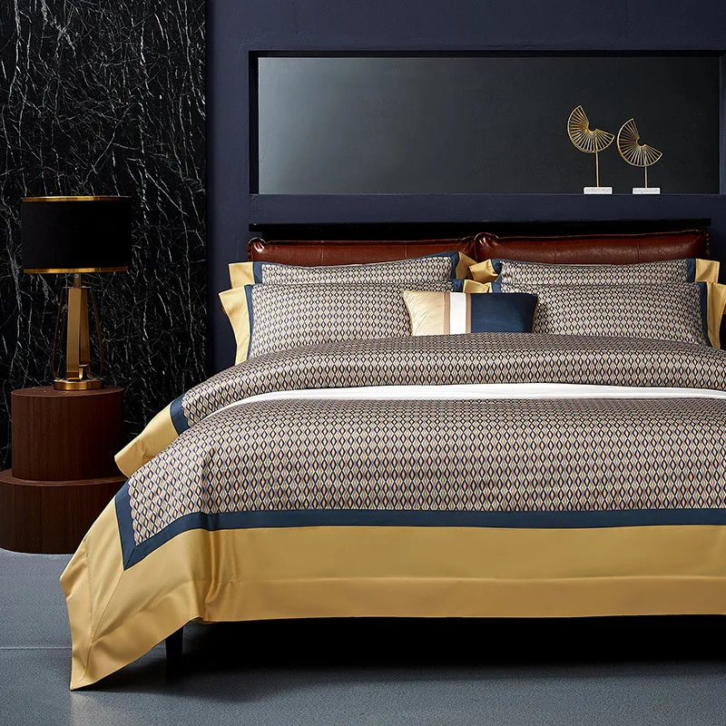 Luxury Egyptian cotton bedding sets customizes digital print bed sheet set