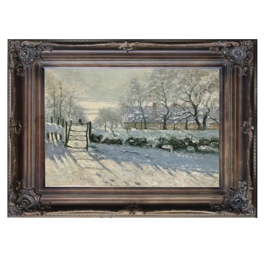 High Quality Reproduction 100% Hand Painted Claude Monet Artists Canvas Paintings Winter Painting Home Wall Decor