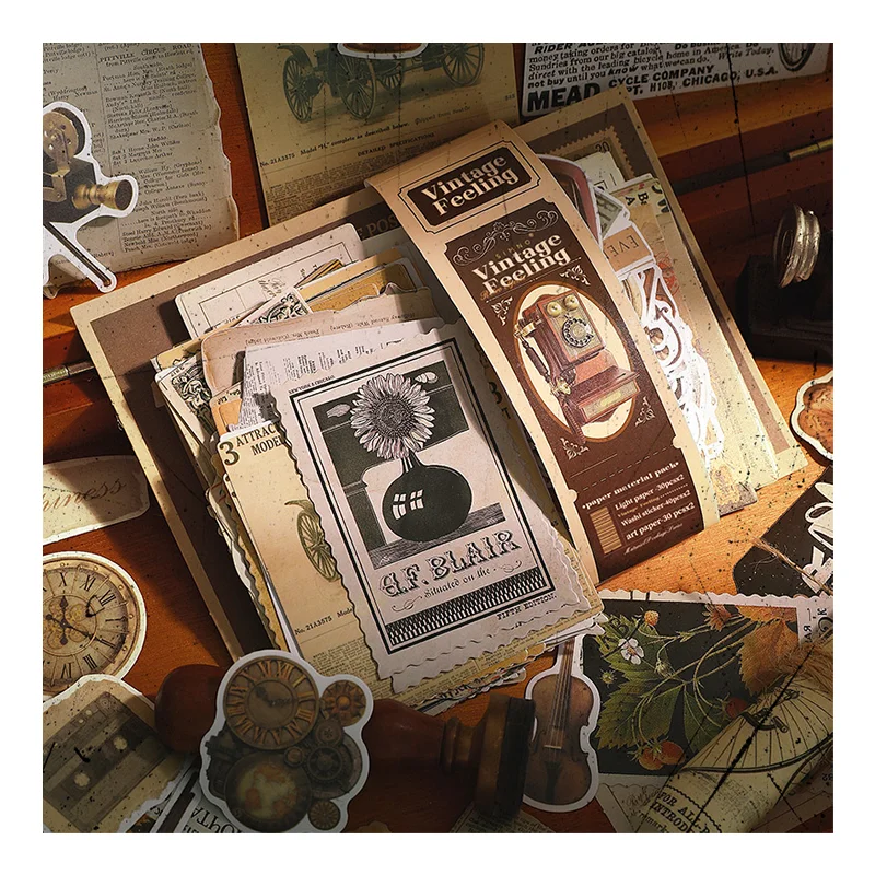 Simno 200pcs Scrapbook Paper Packs Aesthetic DIY Art Crafts Material Papers Sticker for Journals Planners Collage Album