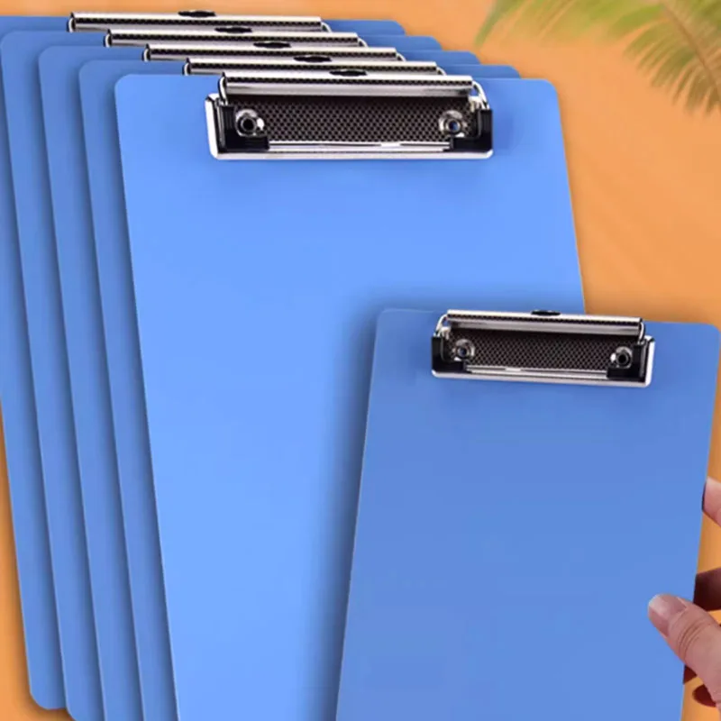 Wholesale Portable colorful  A4 A5 Plastic Metal Clipboard Folder Metal Clip Writing Pad Board Bills Menu Clipboard