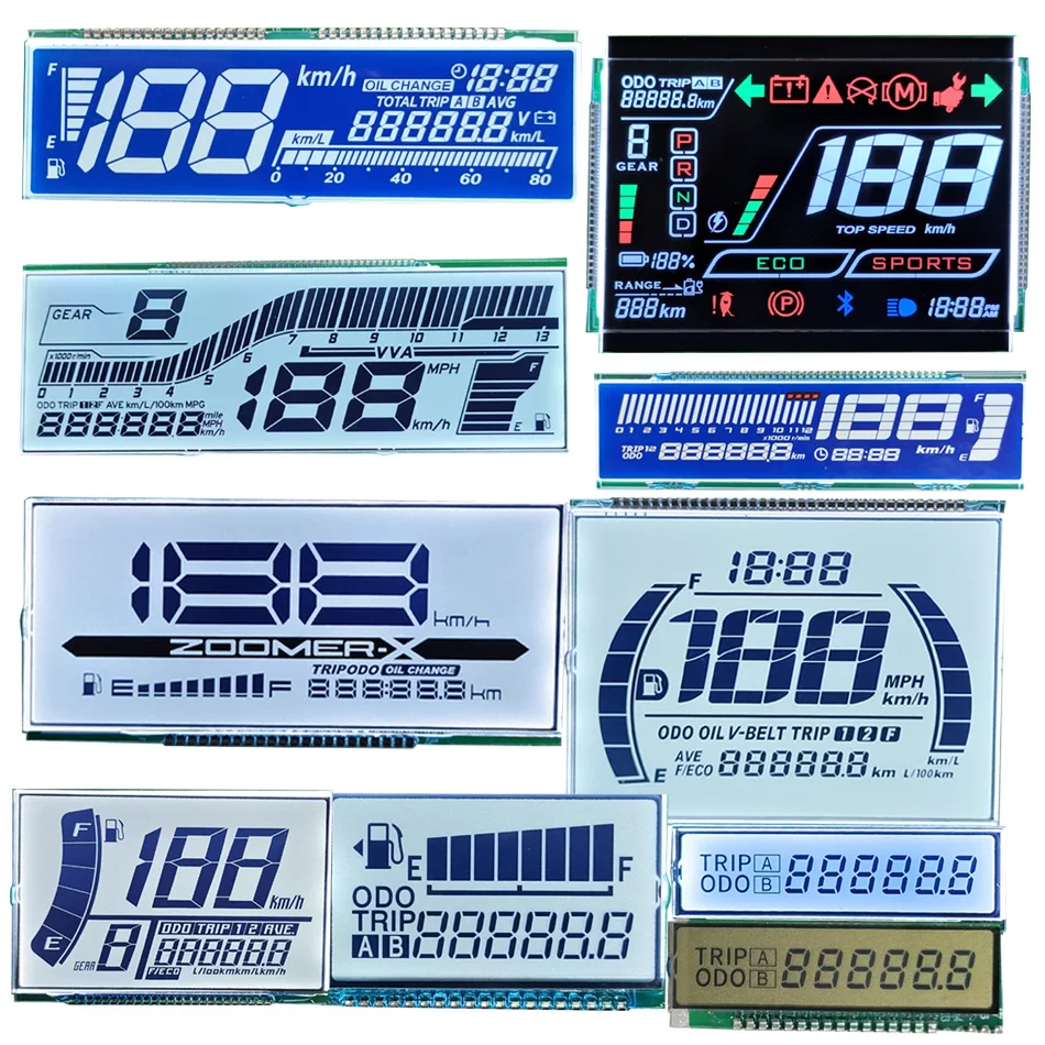 Идеальный антибликовым ЖК-дисплей для мотоцикла HTN на заказ 7-сегментный дисплей с низким энергопотреблением