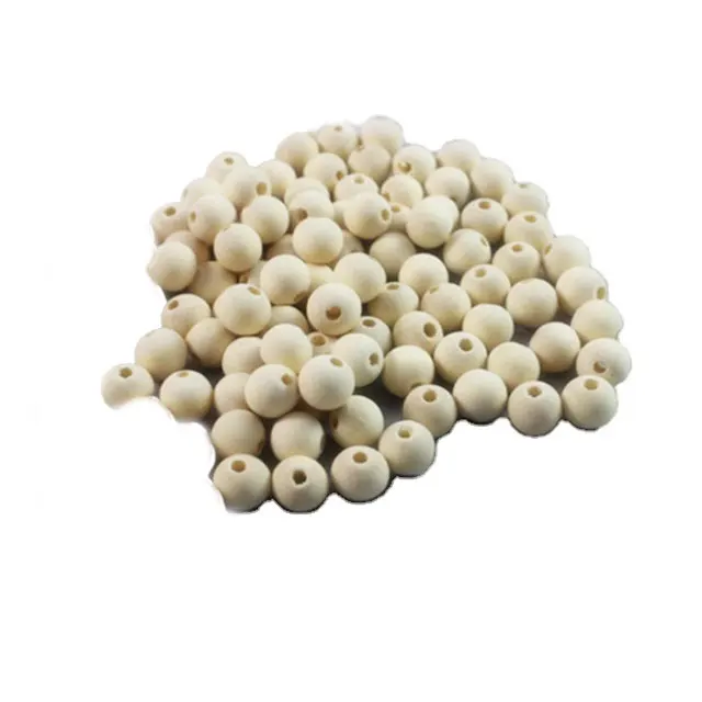 Hot Selling Wooden Teething beads natural color round lotus wood bead