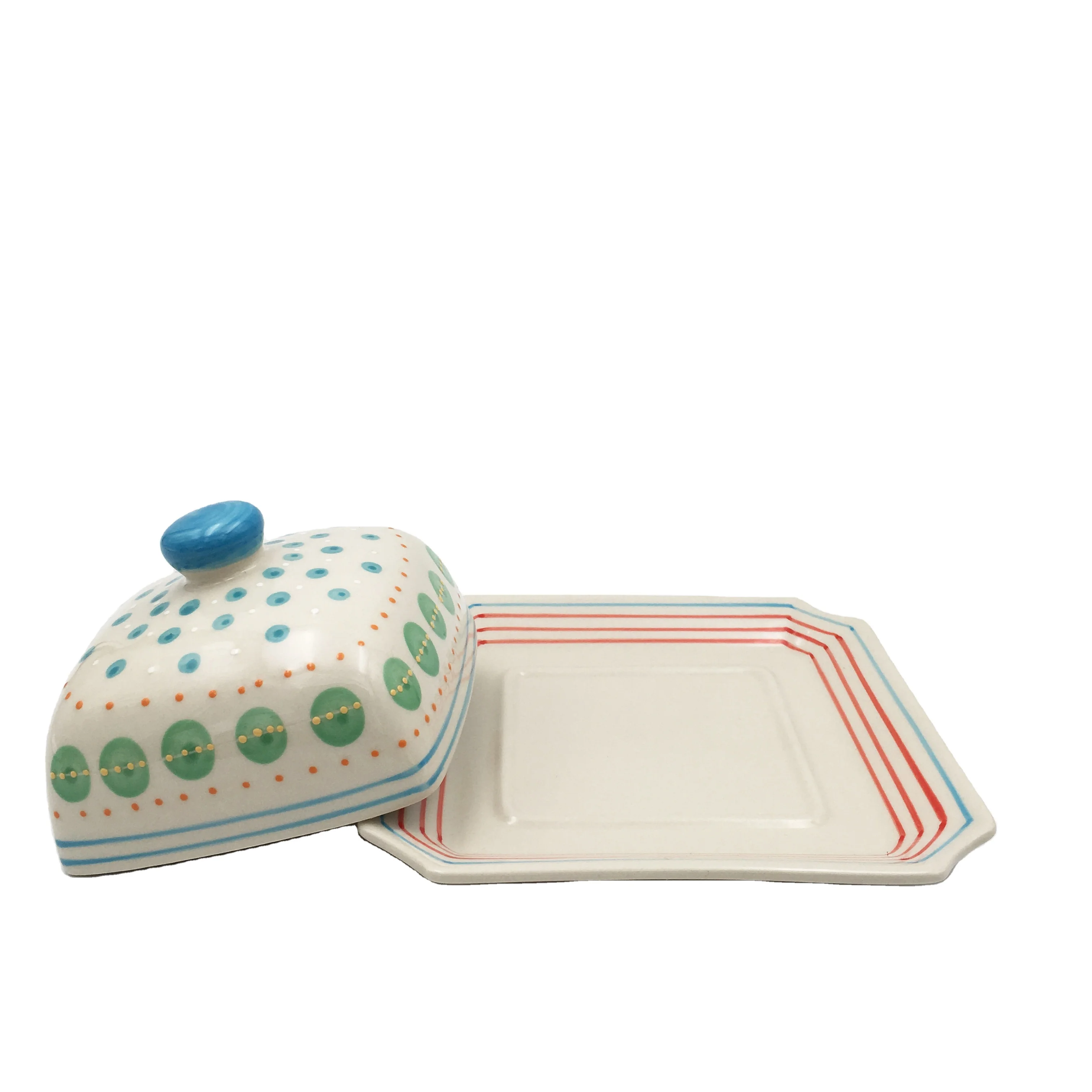 Factory direct sales custom ceramic butter dish with lid custom butter box