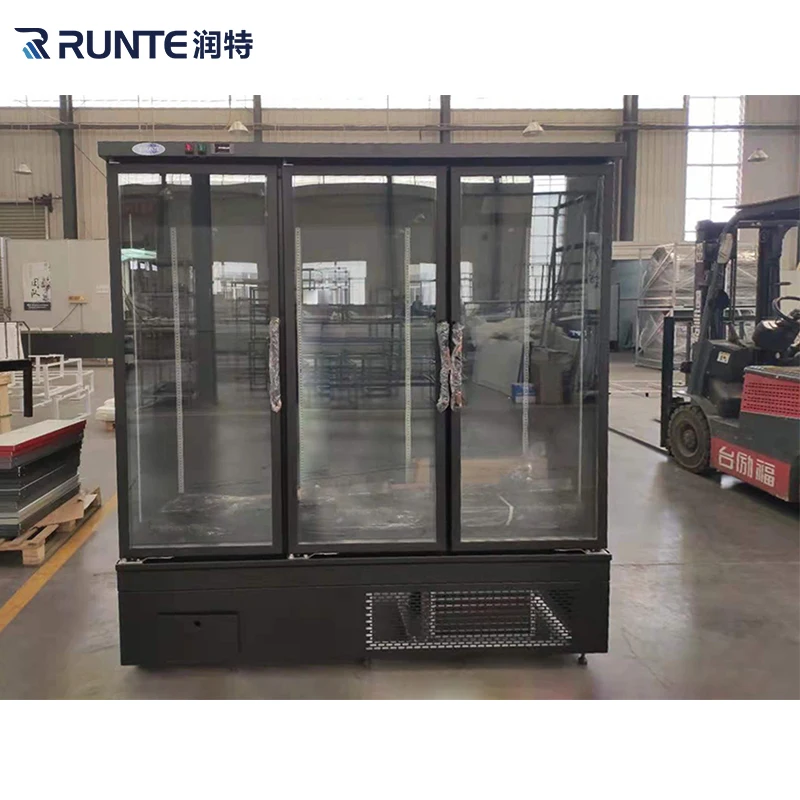 RUNTE Supermarket Equipment Glass Fridge Commercial Refrigerator