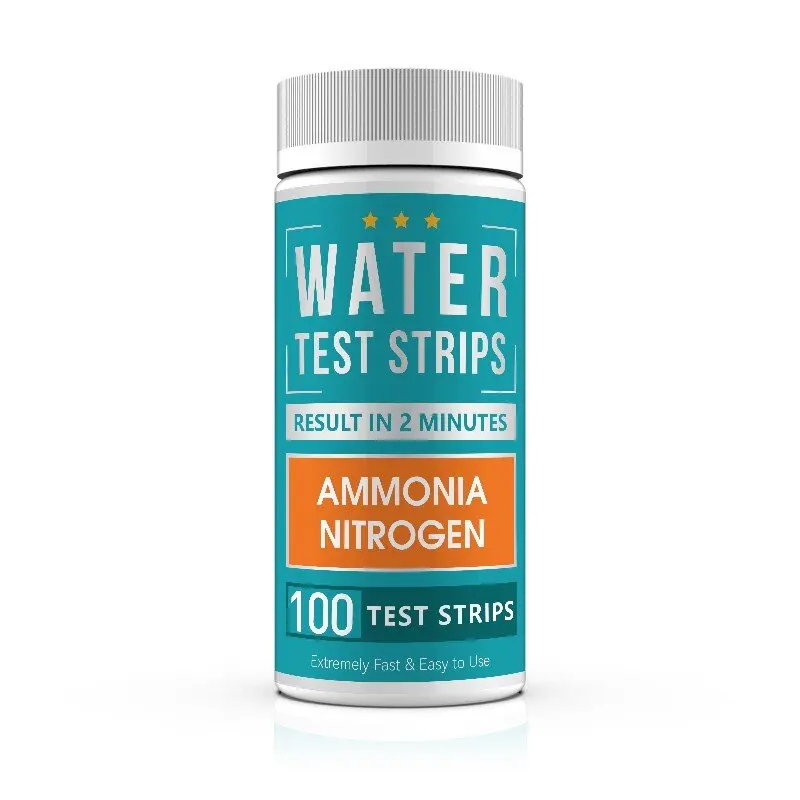 Water Quality Ammonium Nitrogen Test Strips with Activator, Pack of 100