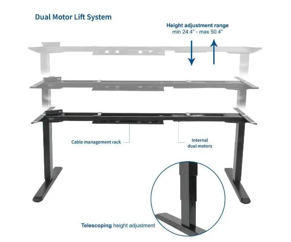 
Adjustable Height Electric Timotion Reception Desk With Metal Frame Dual Motor Standing Desk Frame 3d Metal Desk Frames 