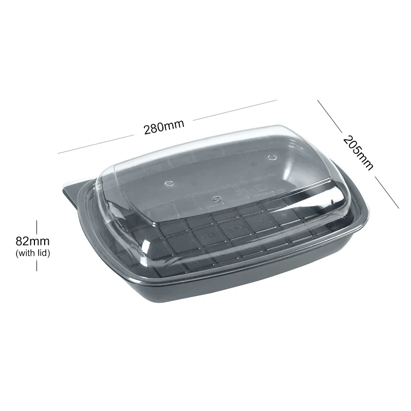 Disposable Plastic Trays Take Away Food Container Plastic Roast Chicken Box with Lid