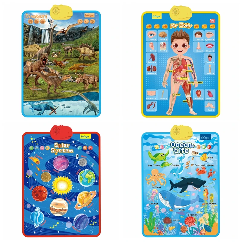 Children Toy Spanish Learning Chart Language Alphabet Chart Audio Talking Poster Educational Toys for Kids