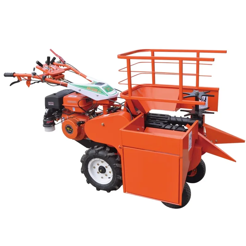 Hot selling small single ridge walking tractor diesel corn harvester new home crusher