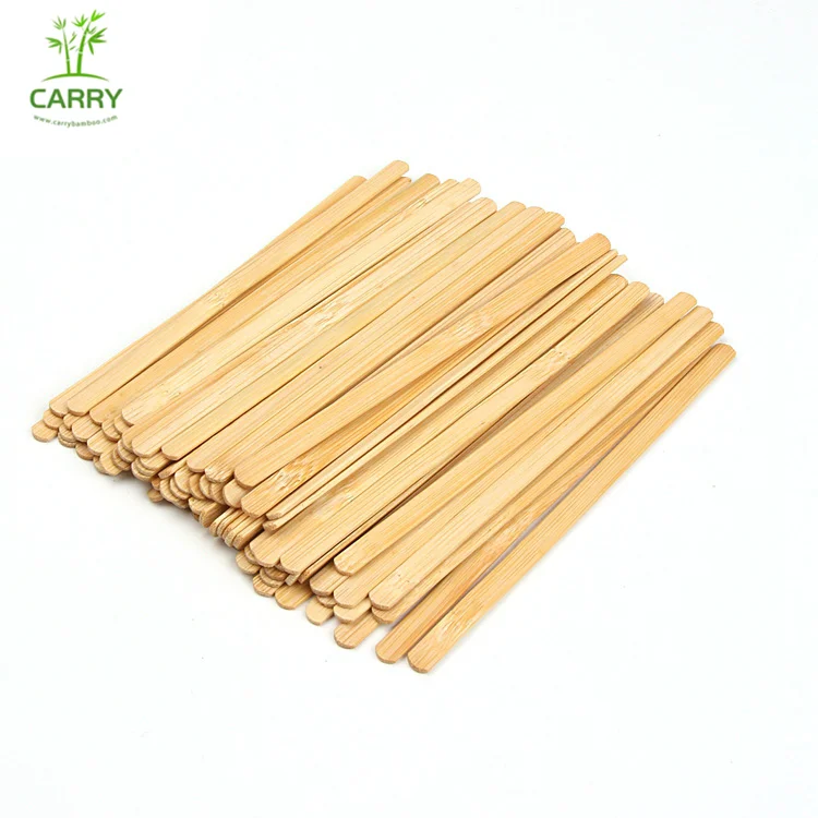 Round End 105 mm Bamboo Coffee Stirrers Paper Packs Maker Wholesale Customized Logo Coffee Stirrers High Quality